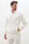 3-Thread Zipper Stand Collar Jacket with Striped Sleeves - 2