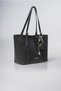 Women's Shopper Shoulder Bag with Mirror Charm Detail, Large Size, Large Volume, Daily Bag, Black 18353 - 5