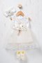 Baby Girl Floral Detailed Tulle Mevlüt Dress - with Shoes and Bandana Gift (Inner Bodysuit Included) - 5