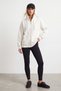 Women's White Three Threaded Oversize Sweatshirt Alc-X15945 - 4