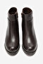Women's Thick Heeled Buckle Zipper Boots&Booties Real Leather Br 66373 Brown - 4