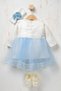 Baby Girl Floral Detailed Tulle Mevlüt Dress - with Shoes and Bandana Gift (Inner Bodysuit Included) - 6