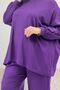 67037 Plus Size Low Sleeve Combed Cotton Trouser Suit - Purple - 2