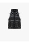 Zippered Waterproof Faux Leather Hooded Inflatable Vest with Pockets - 2