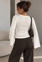 Side Gathered Spanish Sleeve Basic Women's Blouse My3535 - 2