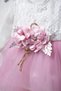 Baby Girl Floral Detailed Tulle Mevlüt Dress - with Shoes and Bandana Gift (Inner Bodysuit Included) - 7