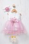 Baby Girl Floral Detailed Tulle Mevlüt Dress - with Shoes and Bandana Gift (Inner Bodysuit Included) - 5