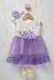 Baby Girl Floral Detailed Tulle Mevlüt Dress - with Shoes and Bandana Gift (Inner Bodysuit Included) - 5