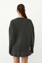 Nanna women's oversized fit soft cashmere-feel crew neck chunky knit anthracite melange sweater - 6