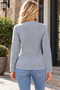 Women's Long Sleeve Round Neck Geometric Knit Patterned Elegant Comfortable Fit Soft Textured Stylish Casual Gray Knitwear Sweater - 3