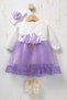 Baby Girl Floral Detailed Tulle Mevlüt Dress - with Shoes and Bandana Gift (Inner Bodysuit Included) - 4