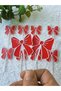Red-White Ribbon Bow Cupcake Toothpick - Baby Girl Birthday, Babyshower, Party Cake Decoration - Bow Toothpick - Red Bow Toothpick - 2