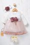 Baby Girl Floral Detailed Tulle Mevlüt Dress - with Shoes and Bandana Gift (Inner Bodysuit Included) - 5