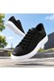 Men's Black and White Sports Casual Shoes High Thick Sole Lace-Up Sneaker