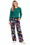 Women's 100% Cotton Long Sleeve Tropical Patterned Pajamas Set - 3