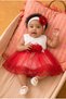 Baby Girl Floral Detailed Tulle Mevlüt Dress - with Shoes and Bandana Gift (Inner Bodysuit Included) - 3