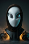 Futuristic White Alien Mask - Halloween and Cosplay Costume Mask - 4
