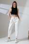 Women's 3-Strand Drawstring Pocketed Cuffed Sweatpants 21629 - 5