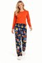 Women's 100% Cotton Long Sleeve Tropical Patterned Pajamas Set