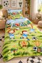 Children's Cotton Pique Set 150X230 cm Animal Kingdom Football Patterned - 2