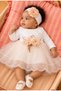 Baby Girl Floral Detailed Tulle Mevlüt Dress - with Shoes and Bandana Gift (Inner Bodysuit Included)