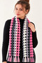 Scarf Multi-Colored Pink Gray Black White Openwork Knitted Long Winter Scarf