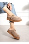 Perli̇ Mink Fur Buckle Women's Shoes