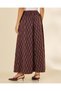 Women Burgundy Checked Maxi Skirt - 3