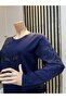 Women's Floral Embroidered and Sparkling Stone Winter Mom Combed Cotton Blouse - 3