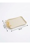 Decorative Metal Presentation Tray with Gold Flower Detail – Stylish Tea Tray 12X18 cm - 4