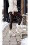 Simple High Thick Heeled Women's Short Boots with Side Zipper - 8