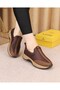 Iconova Brown Stretch Stone Detailed Casual Sneakers