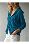 Women's Long Sleeve Hooded Lace-Up Front Buttoned Strawberry Jacket - 3