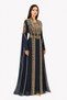 Women's Long Caftan with Hand Embellishments and Extended Sleeves Above the Wrist Model 08 - 2