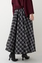Plaid Pattern Flared Black Skirt - 2