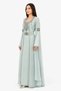 Women's Long Caftan with Shiny Stones and Extended Sleeves Above Wrist Model 04 - 2