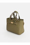 Khaki Leather Look Women's Shoulder Bag - 3