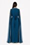 Women's Long Caftan with Hand Embellishments and Extended Sleeves Above the Wrist Model 08 - 4