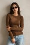 Women's Comfort Casual Spring Coffee Blouse - 2