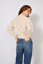 Zipper Detail Bat Sleeve Tricot Sweater Stone - 4