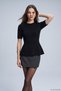 Short Sleeve Skirted Flounce Sweater 2537 Black - 2