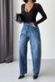 Women's Ripped Wide Leg Baggy Blue Jeans