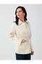 Off-White Belted Trench Coat with Pocket and Button Detailing - 4