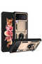 Galaxy Z Flip 3 Case Camera Protector Magnetic Stand Tank Protection - 2