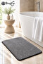 40*60 cm Gray Color Bath Mat Water Absorbent Non-Slip