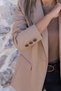 Camel Button Detail Leather Blazer - 3