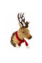 Christmas Ornament Deer Head Wicker Large Size Brown 32 cm
