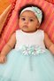 Baby Girl Floral Detailed Tulle Dress with Inner Bodysuit, Shoes and Bandana as a Gift - 3