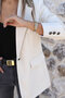 Ecru Button Detail Leather Blazer - 3