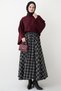 Plaid Pattern Flared Black Skirt - 5